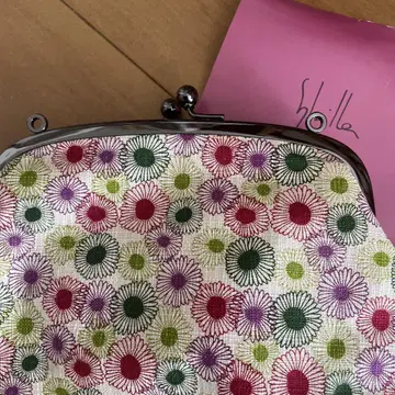 Shilla 꽃무늬 가마구치 지갑 약 20cm 대