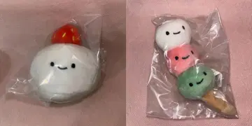 니코리노 화과자 봉제 인형 딸기 모찌 삼색 만두