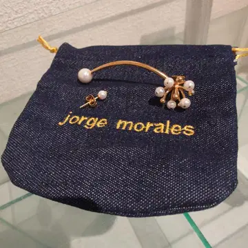 미사용 jorge morales 펄 골드 귀걸이 (양쪽 귀)