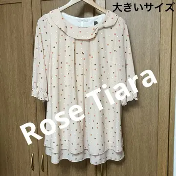 빅 사이즈 Rose Tiara 로즈 티아라 도트 무늬 블라우스 46