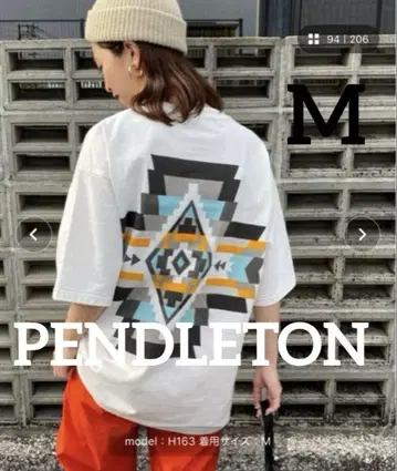 PENDLETON 네이티브 무늬 백 프린트 숏 슬리브 티셔츠 M