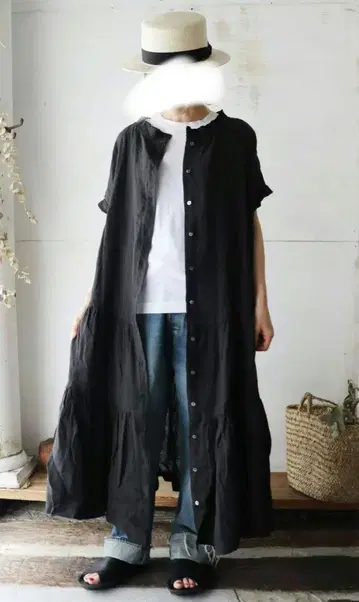 Tang 벨기에 린넨 티어드 원피스 Tang