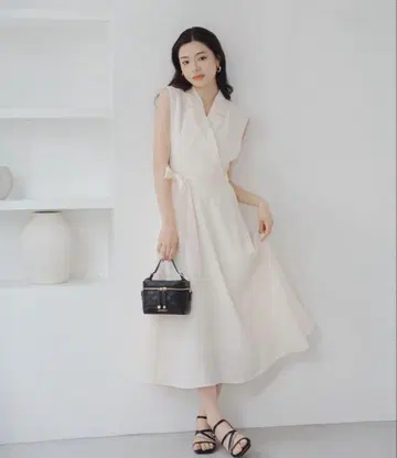 ZOZO 한정판 2025 봄/여름 신상 테일러드 칼라 플레어 원피스