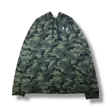 UNDER ARMOUR 카모플라쥬 후드티 사이즈 2XL 그린