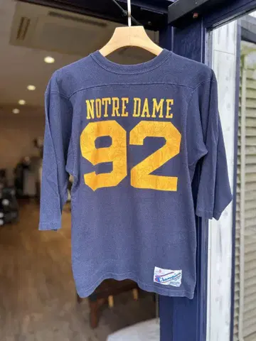 Champion NOTRE DAME 92 7부 소매 티셔츠 S