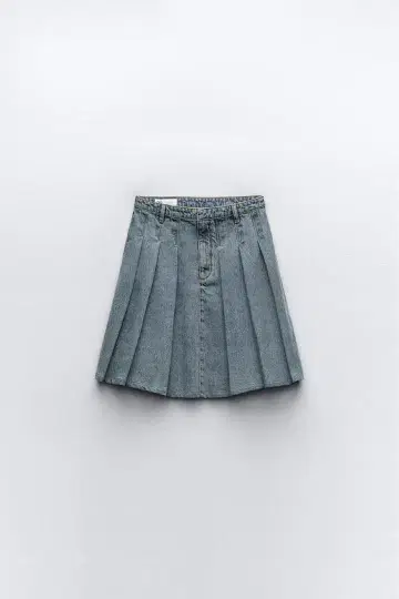 ZARA 데님 플리츠 스커트