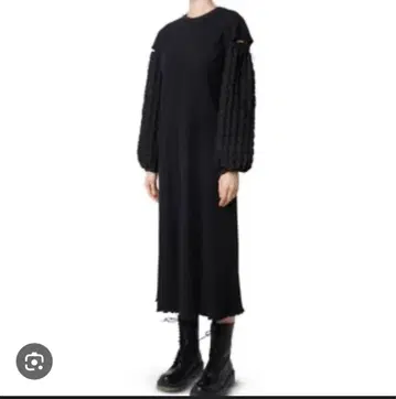 르쉘블루 저지 리브 롱 원피스