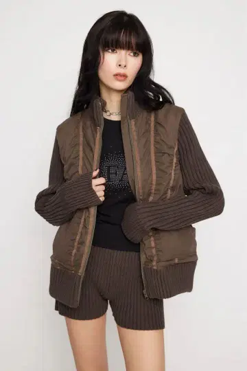LAGUAGEM KNIT DOCKING 블루종