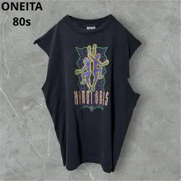 ONEITA 오니타 80년대 은색 택 리메이크 탱크탑 USA XL