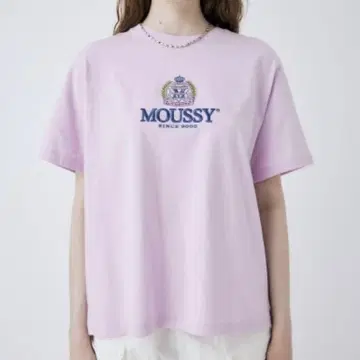 MOUSSY 로고 핑크 티셔츠