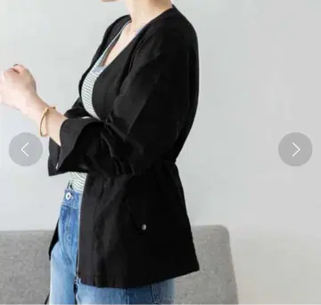 새상품급 어반 리서치 면 린넨 Zip up 블루종 블랙 아우터