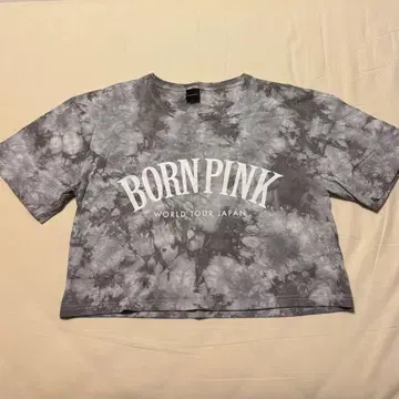 BLACKPINK BORNPINK 로고 티셔츠 그레이 타이다이 short