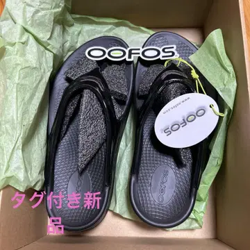 OOFOS OOmega 통굽 우포스 리커버리 샌들 블랙