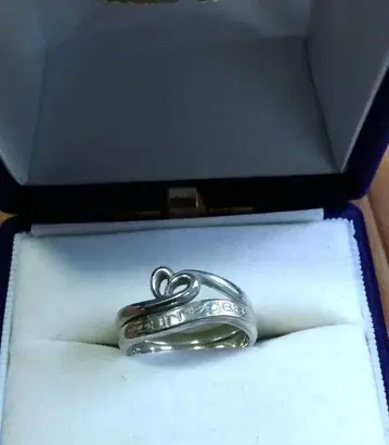 그레이지 실버 950 하트 모티브 레이어드 반지