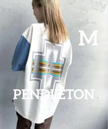 PENDLETON 네이티브 무늬 백 프린트 숏 슬리브 T셔츠 M