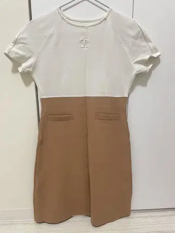 eimy 화이트/브라운 미니 원피스