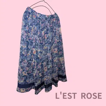 L'EST ROSE 꽃무늬 롱 스커트 앤티크