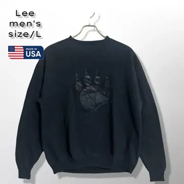 Lee 남성용 맨투맨 트레이닝복 블랙 USA L 코튼 미국