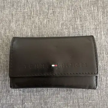 TOMMY HILFIGER 천연 가죽 키케이스 블랙