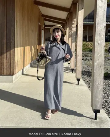 hinari 체크 무늬 퍼프 슬리브 원피스