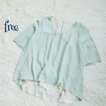 [빈티지] 백 지퍼 V넥 레이어드 스타일 블라우스 free 무지