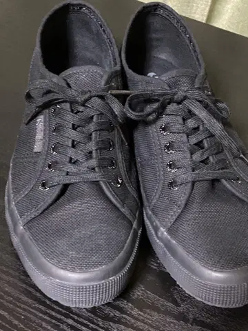 올블랙 SUPERGA 블랙 캔버스 스니커즈 26.5 42