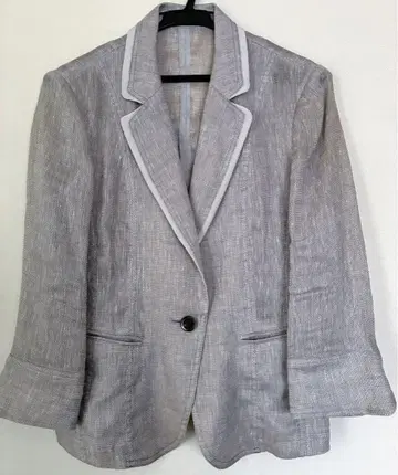 [미사용 새상품] Gabardine K.T. 린넨 그레이 테일러드 자켓