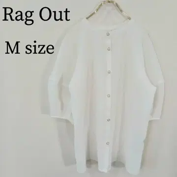 Rag Out 래그아웃 상의 가디건 봉긋 소매 7부 소매 시어 M