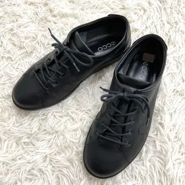ecco 에코 스니커즈 가죽 레이스업 블랙 24cm