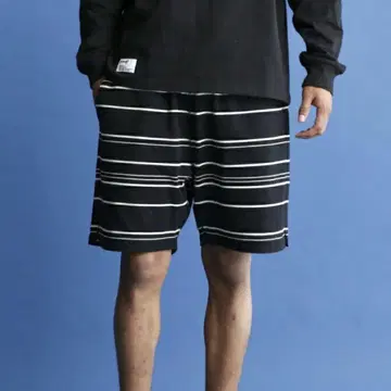 schott 샷 하프 팬츠 호리존탈 스트라이프 L 블랙