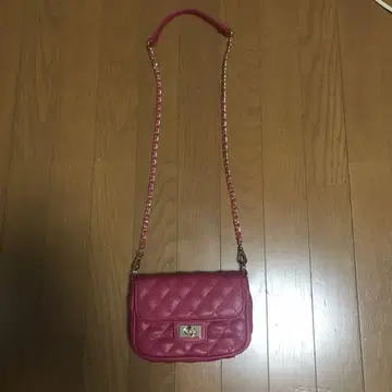 핑크 퀼팅 숄더백