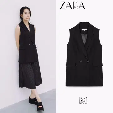 ZARA 큐빅 버튼 롱 베스트