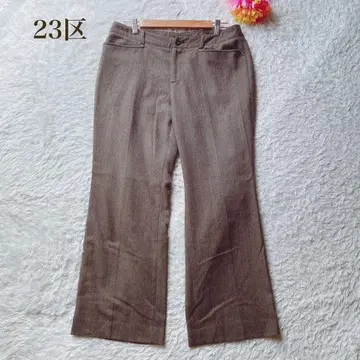 23구 [ L ] 브라운 헤링본 무늬 캐주얼 팬츠 양모 캐시미어