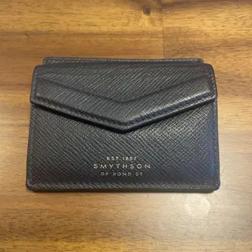 SMYTHSON 가죽 코인 케이스 블랙