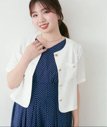 내추럴 꾸뛰르 금장 버튼 트위드 자켓풍 TOPS