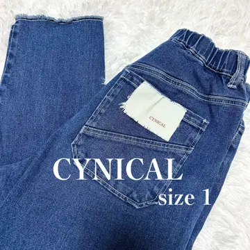 완판템 [ CYNICAL/시니컬 ] 컷오프 데님 밑단 프린지 블루