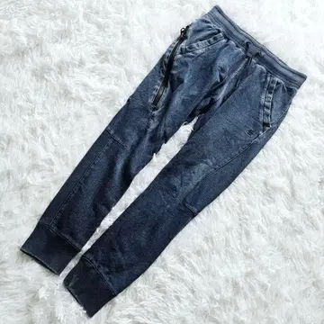 G-STAR RAW 블루 팬츠 맨투맨 데미지