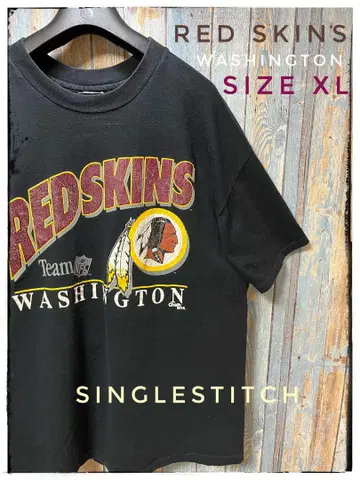 RED SKINS 블랙 티셔츠 SIZE XL