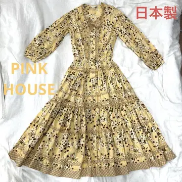 새상품급 [ PINK HOUSE ] 프릴 롱 원피스 딸기 무늬