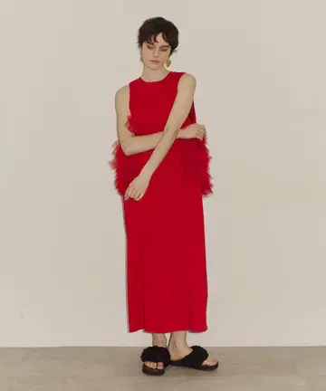 볼륨 프릴 튤 디자인 컷 원피스
