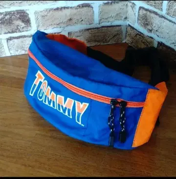 TOMMY 바디백 웨스트 파우치 파랑 오렌지