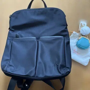 미사용 키타무라 나일론 블랙 백팩과 카나나 미니 지갑