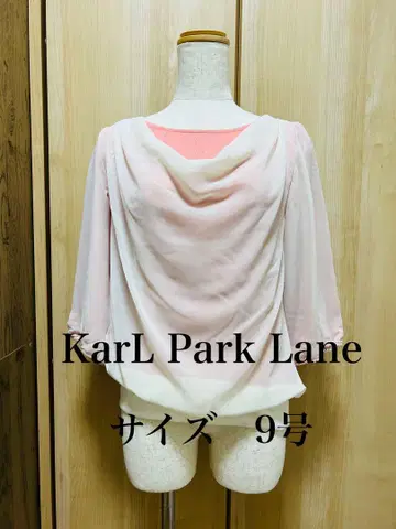 Karl Park Lane 오렌지 핑크 5부 소매 블라우스 9호