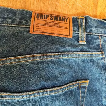GRIP SWANY 스트레이트 데님 팬츠 블루