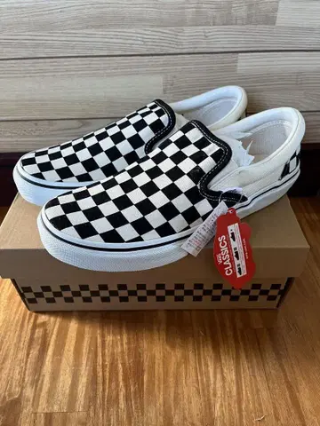 Vans V98CLA 슬립온 블랙/화이트 24.5cm