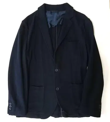 LACOSTE 테일러드 자켓 린넨 혼방 니트 네이비 XL