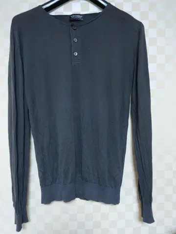 JOHN SMEDLEY 헨리넥 긴팔 스웨터 면 다크 브라운 남성용 M