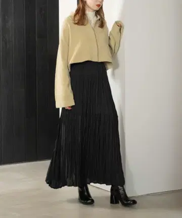hinari 빈티지 새틴 와셔 스커트 F