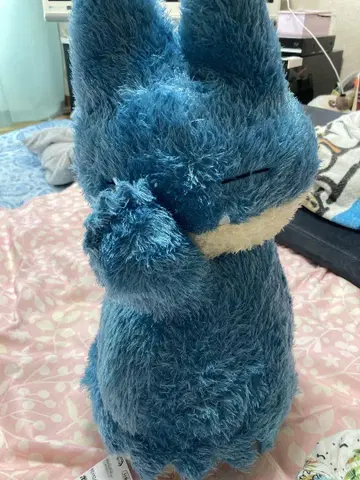 파란 봉제 인형 약 30cm 카비곤