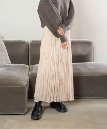 hinari 빈티지 새틴 와셔 스커트 F